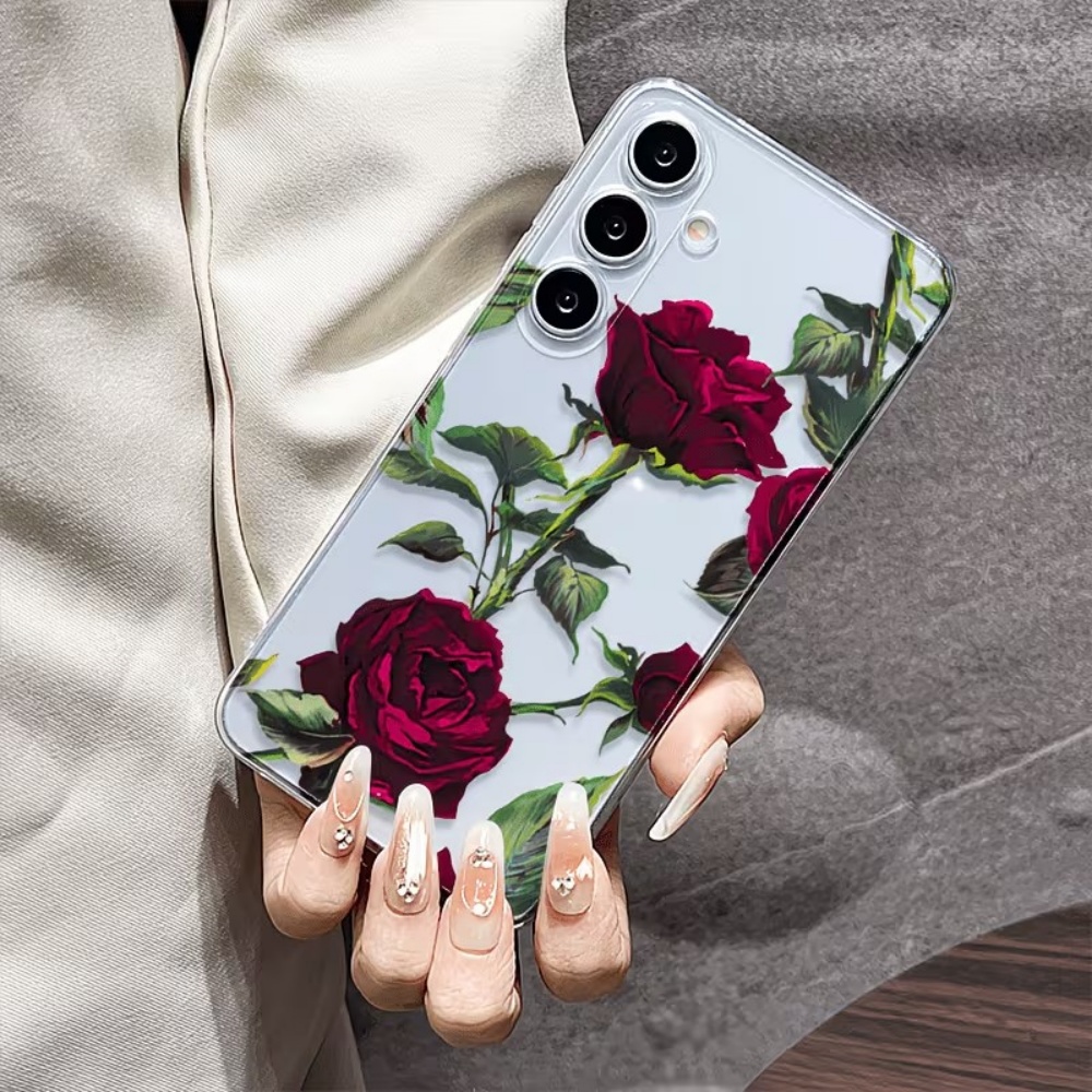 Phone Cases Red - Aesthetic Red Rose Floral Phone Case