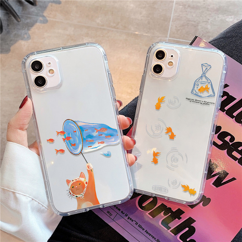 Phone Cases For Iphone 12 Pro Max - Lovely Fishes Clear Phone Case For