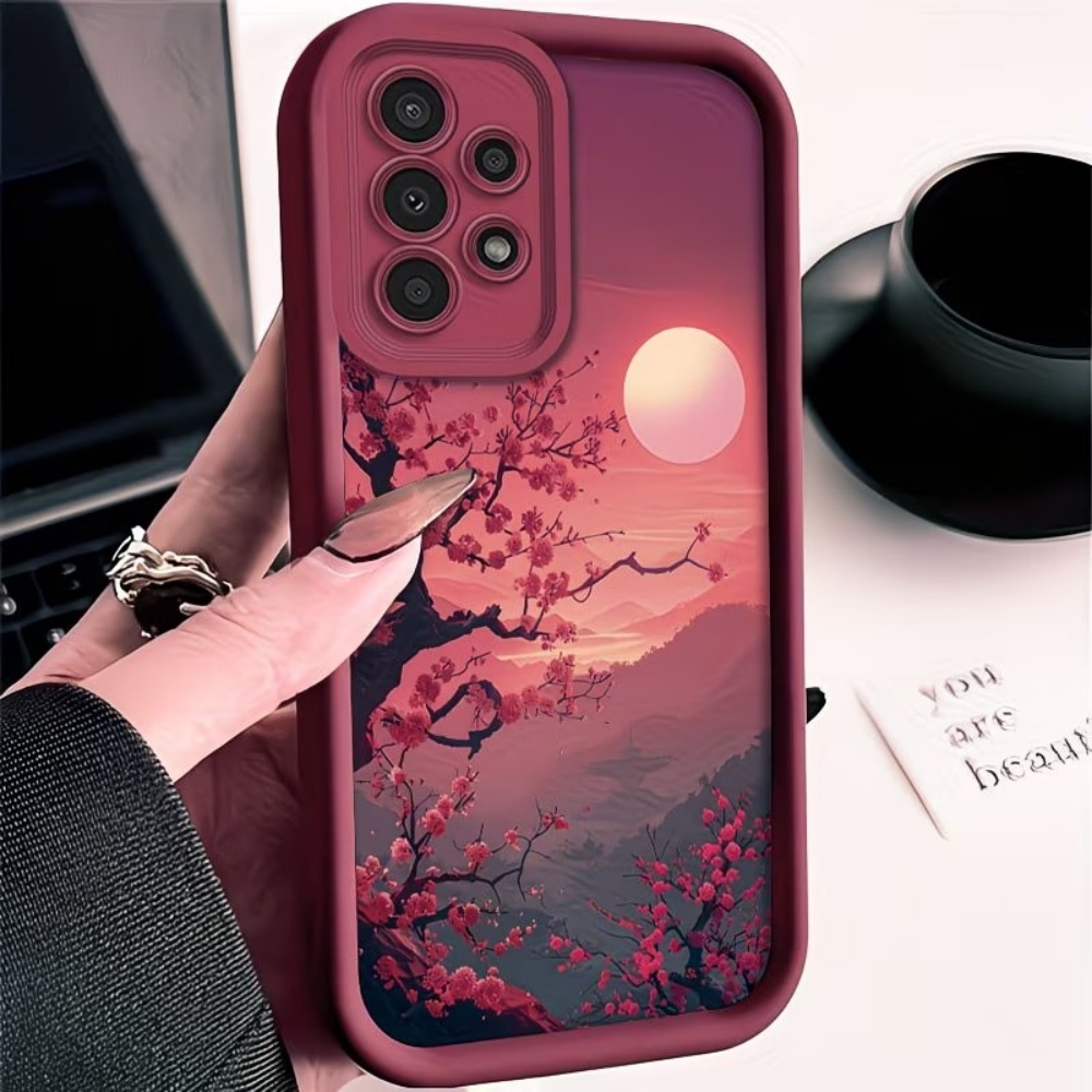 Phone Cases Red - Sunset Mountain Peak Anti-Fall Red Phone