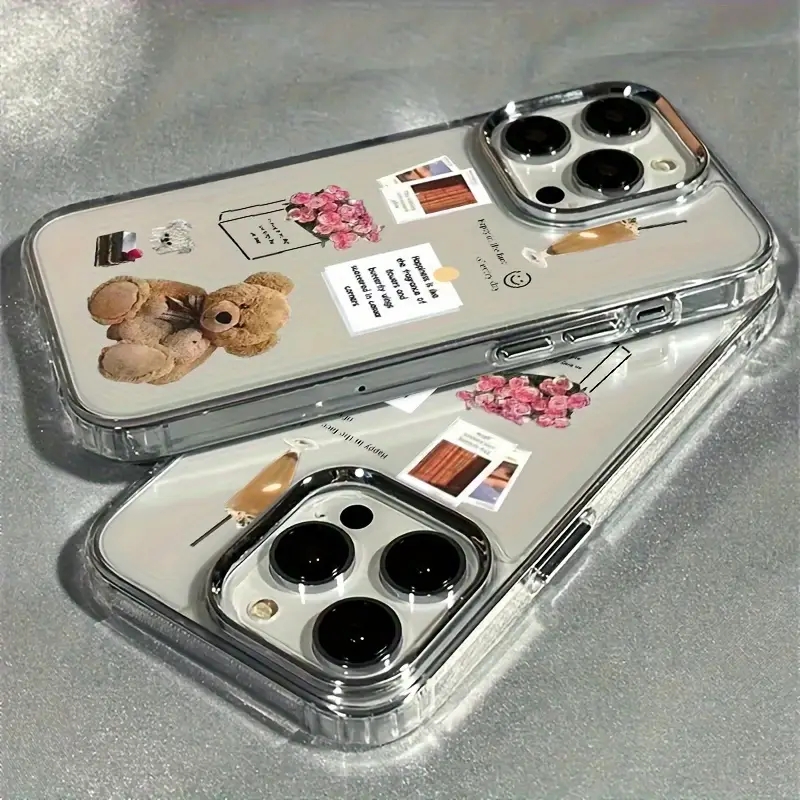 Phone Cases Mous - Collage Teddy Bear Rose Flower Photo