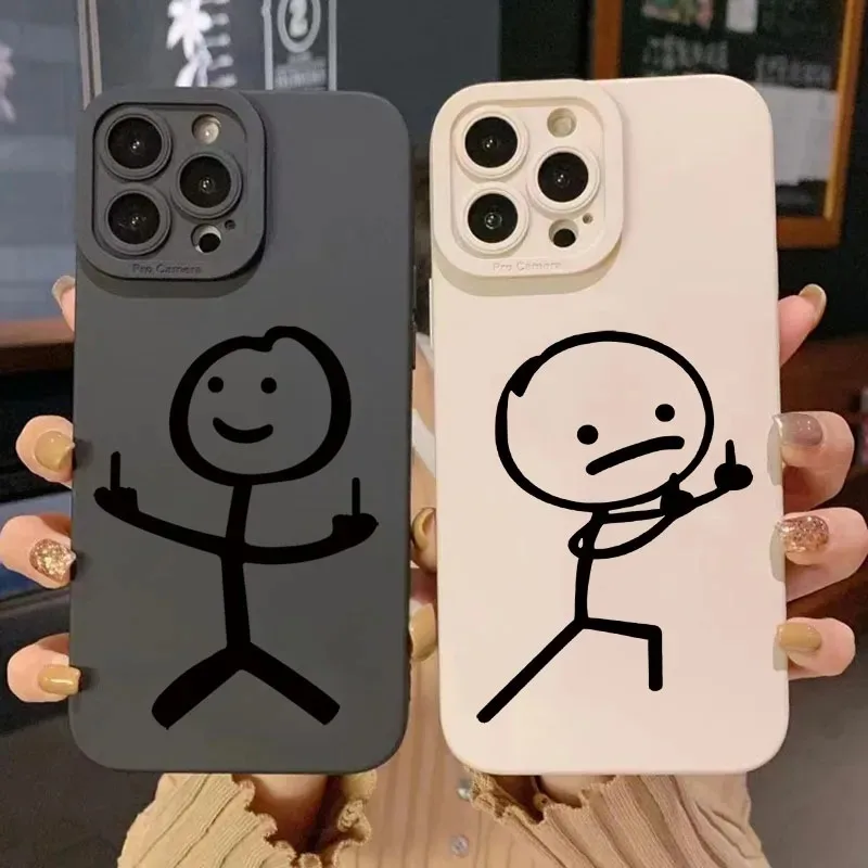 Phone Cases Mous - Cute Cartoon Matchman Matte Silicone Phone