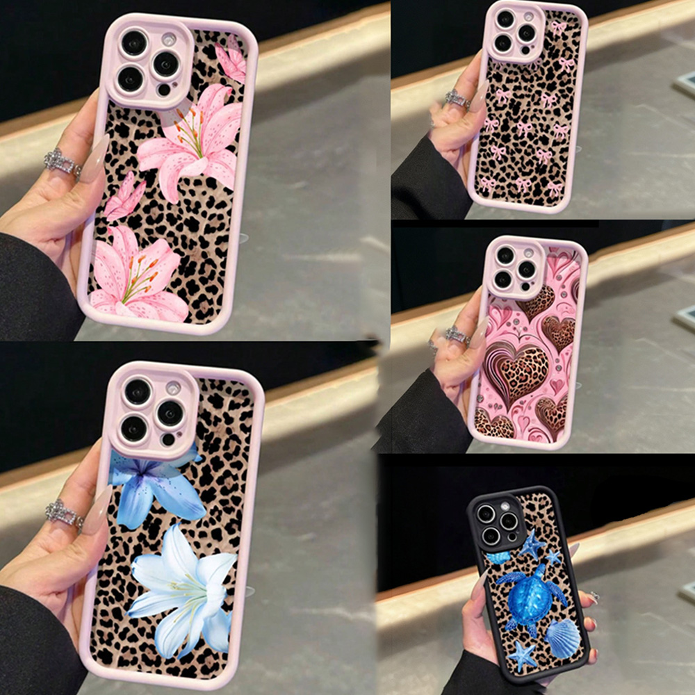 Phone Cases Mous - Pink Bow Lily Flower Leopard Print