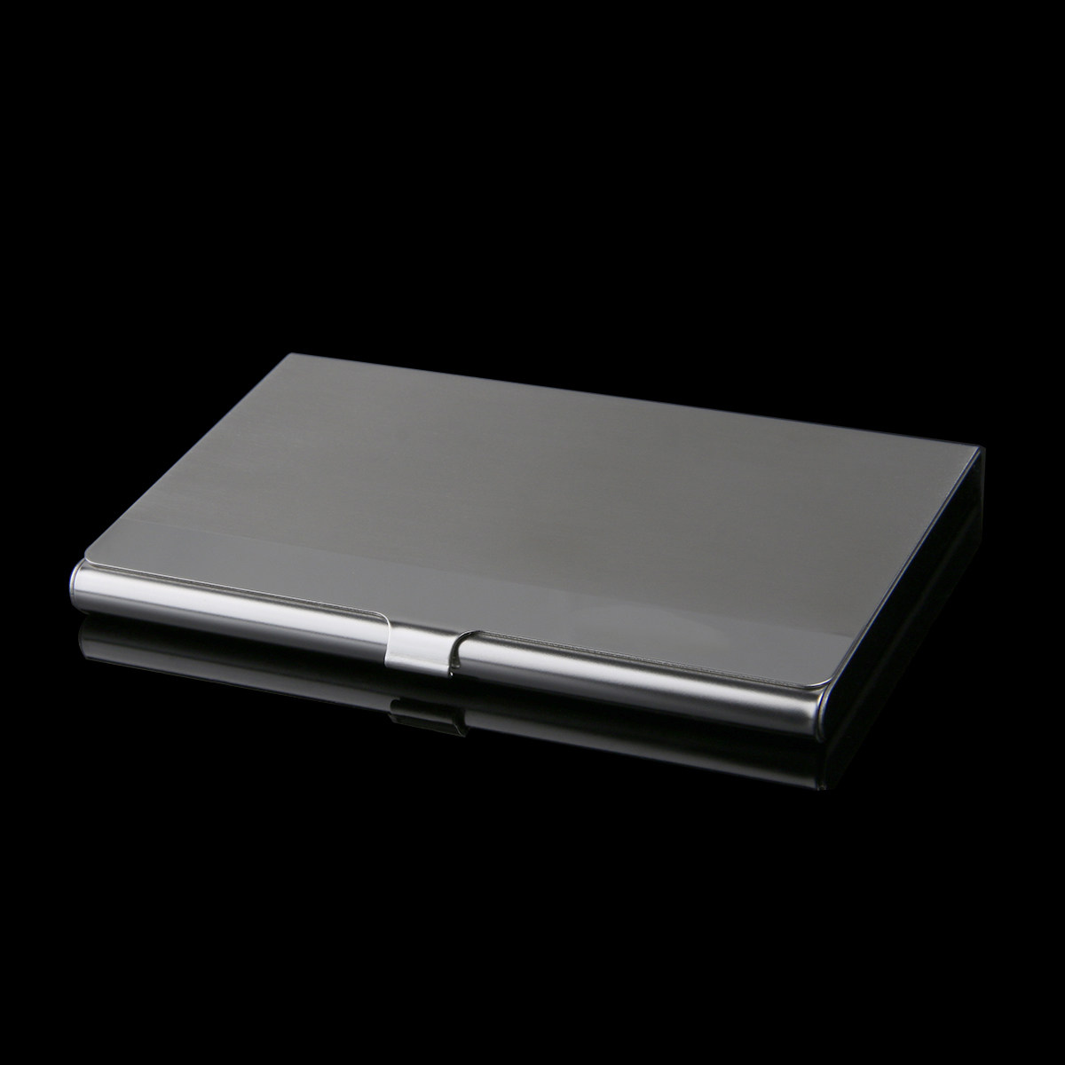 Card Holder Slim Case - Silver Stainless Steel Portable Slim Business