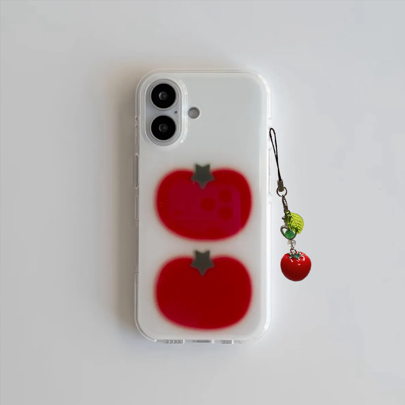 Phone Cases Kawaii - Korean Ins Two Ted Tomato Cartoon