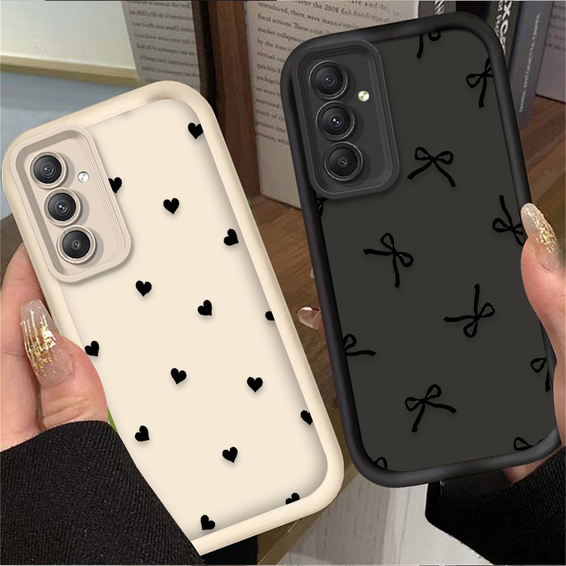 Black Love Heart Bowknot Case  - Phone Cases A14 Samsung ulasan dan harga