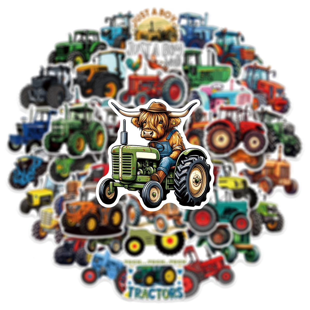 50/100 Pcs Cartoon Farm Tracto - Phone Cases The Dairy ulasan dan harga