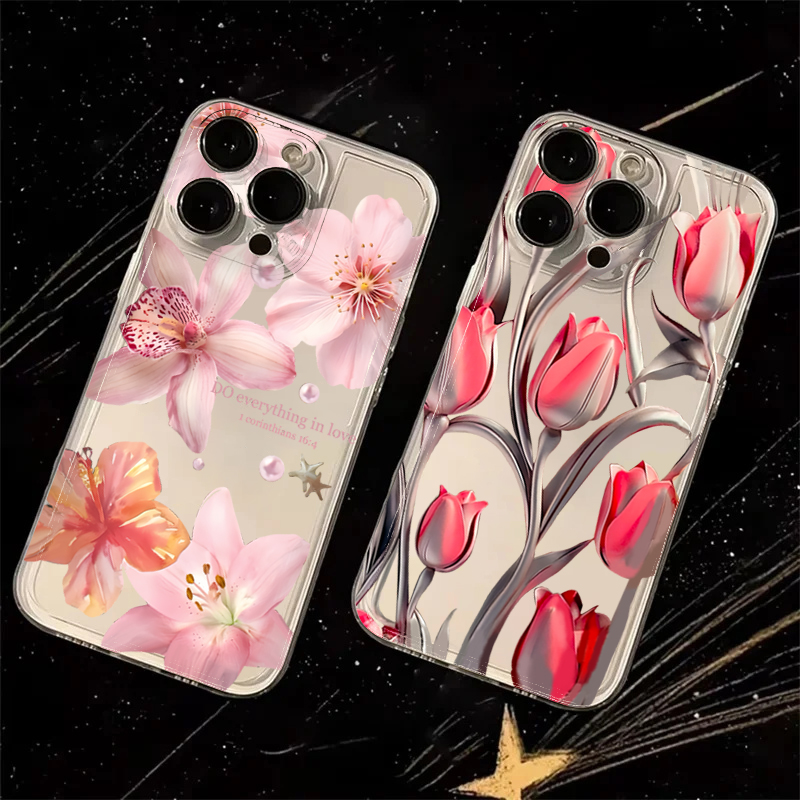 Silicone Lily Flower Phone Cas - Phone Cases Red ulasan dan harga