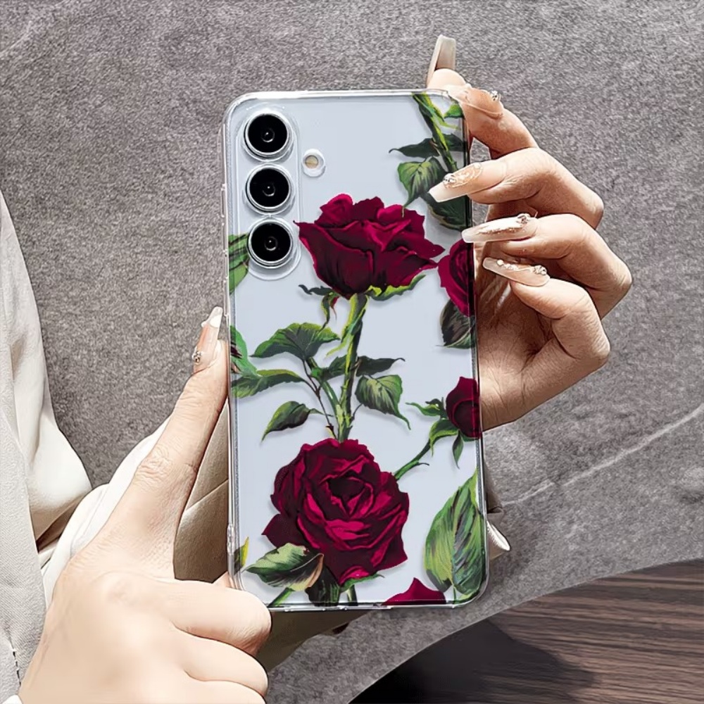 Aesthetic Red Rose Floral Phon - Phone Cases Red ulasan dan harga