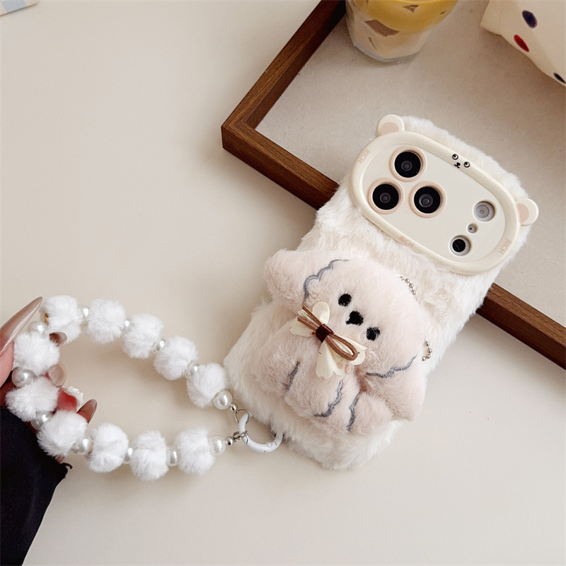 3D Cartoon Bowknot Puppy Warm  - Phone Cases For Iphone 12 Pro Max ulasan dan harga