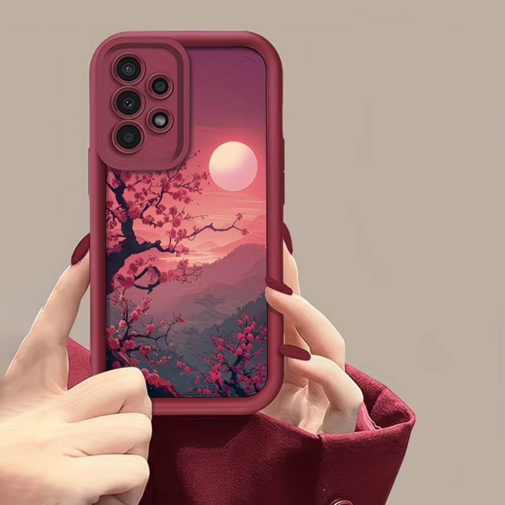 Sunset Mountain Peak Anti-Fall - Phone Cases Red ulasan dan harga