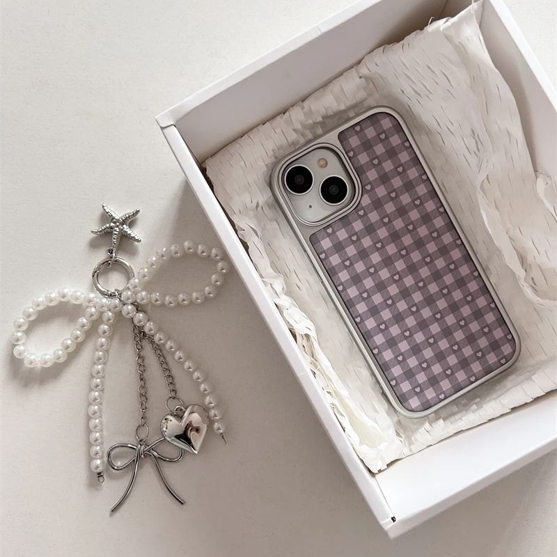 Pink Purple Heart-Shaped Check - Phone Cases For Girls ulasan dan harga