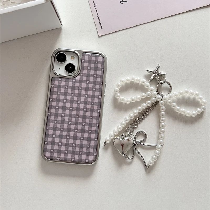 Pink Purple Heart-Shaped Check - Phone Cases For Girls ulasan dan harga