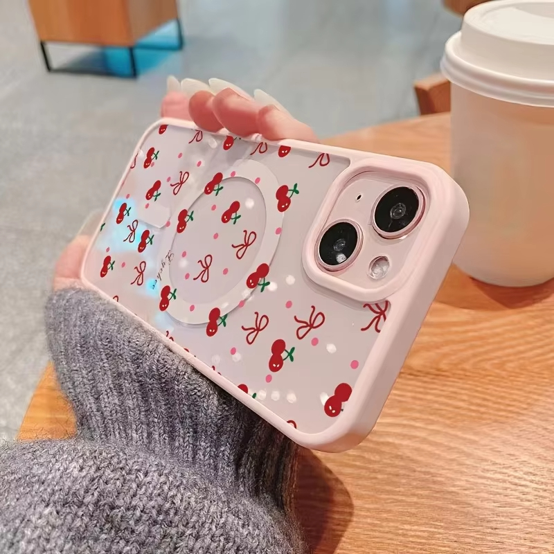 Red Cherry Printed Magnetic Ph - Phone Cases Red ulasan dan harga
