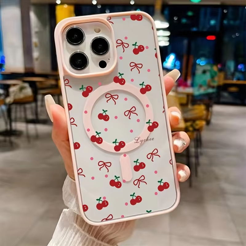 Red Cherry Printed Magnetic Ph - Phone Cases Red ulasan dan harga