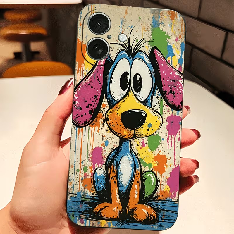 Graffiti Colored Puppy TPU Pho - Phone Cases Mous ulasan dan harga