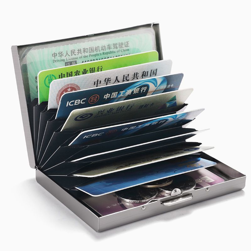 OUIO ​RFID Blocking Stainless  - Card Holder Slim Case ulasan dan harga