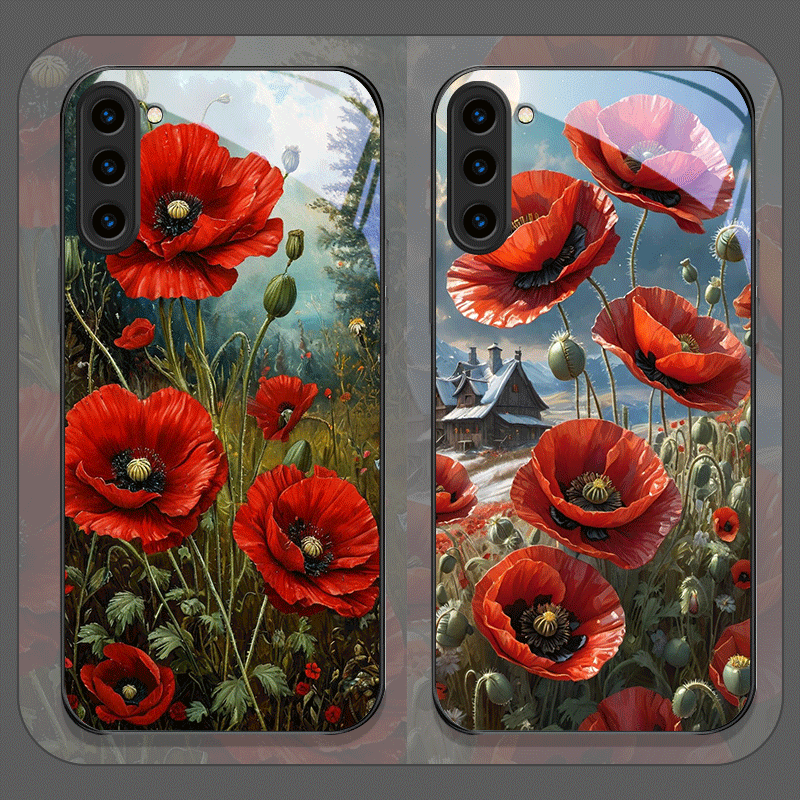 Retro Poppy Flower Bloom Hot R - Phone Cases Red ulasan dan harga