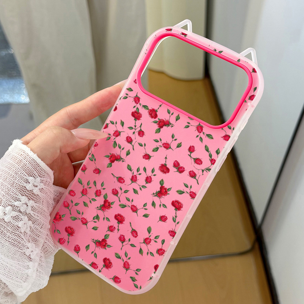 Red Rose Flower Cat Ear Phone  - Phone Cases Red ulasan dan harga
