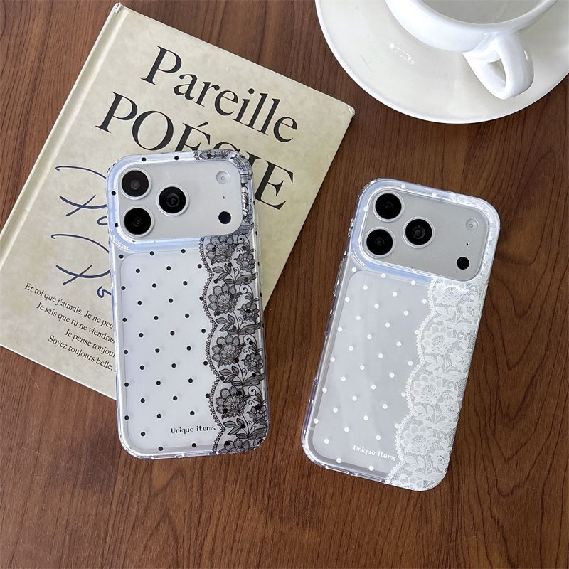 Ins Polka Dots Lace White Blac - Phone Cases Kawaii ulasan dan harga