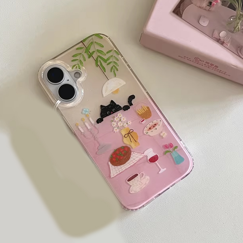 Ins Girl Cute Dining Table Lit - Phone Cases For Girls ulasan dan harga