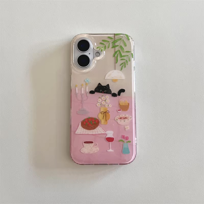 Ins Girl Cute Dining Table Lit - Phone Cases For Girls ulasan dan harga