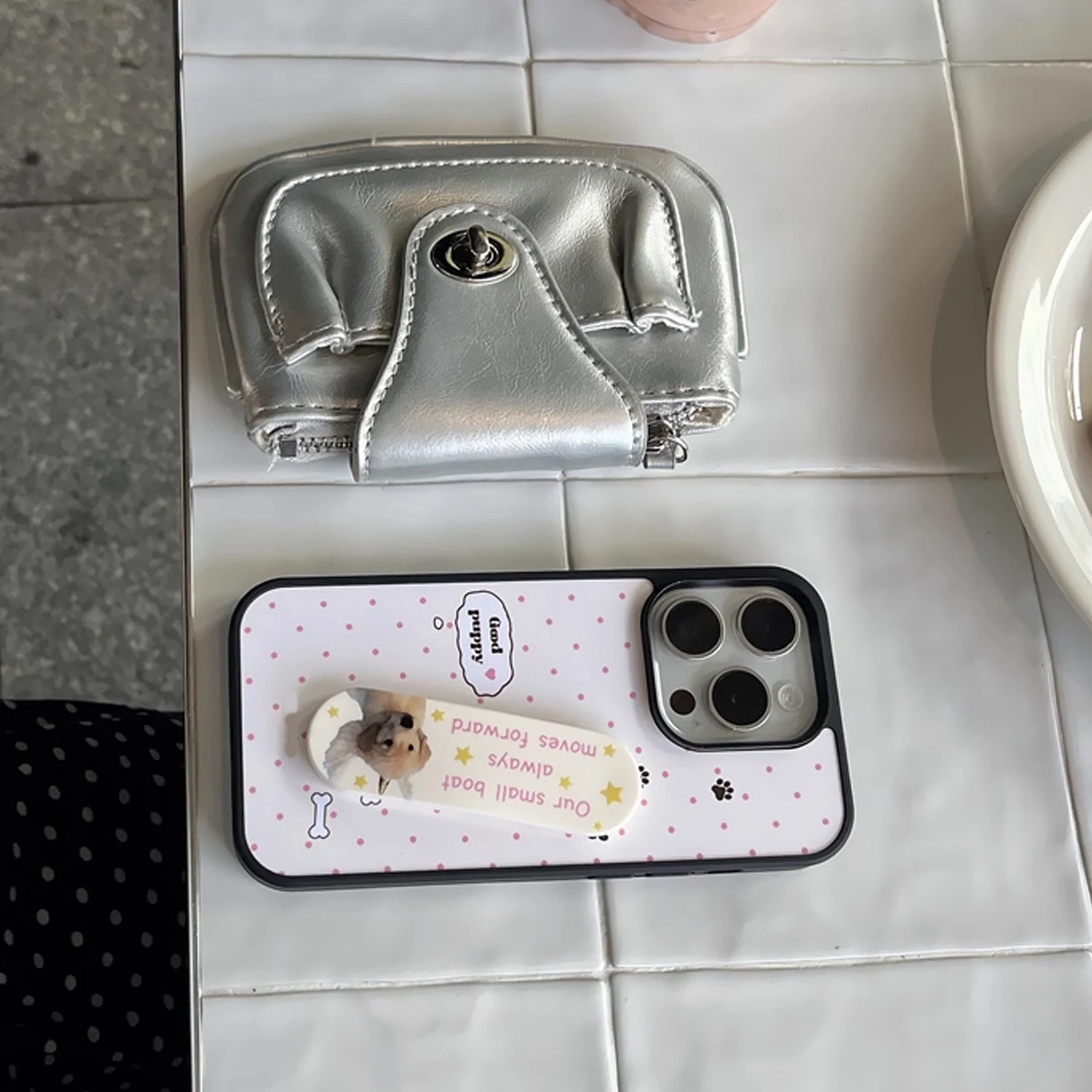 INS Pink Wave Point Good Puppy - Phone Cases Kawaii ulasan dan harga