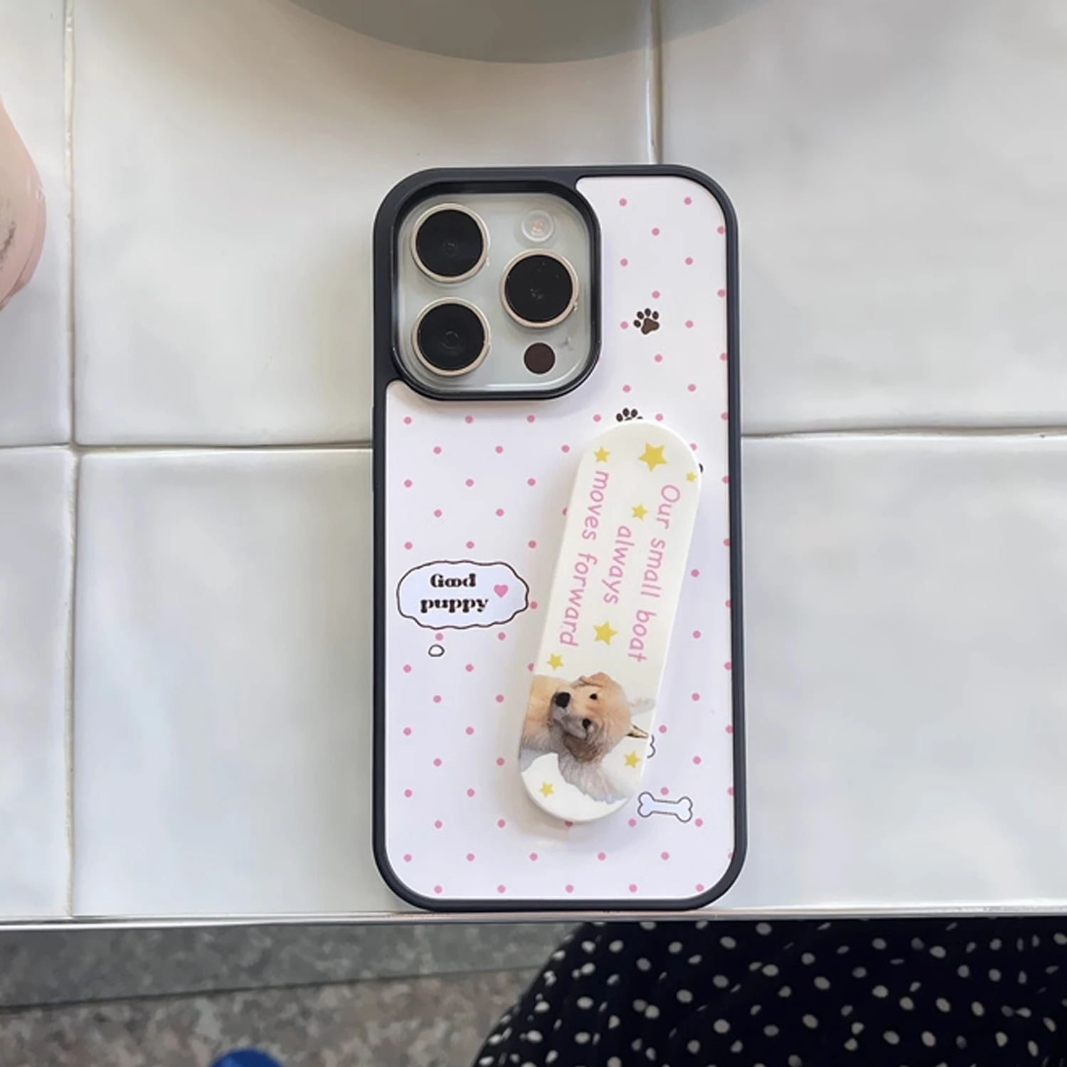 INS Pink Wave Point Good Puppy - Phone Cases Kawaii ulasan dan harga