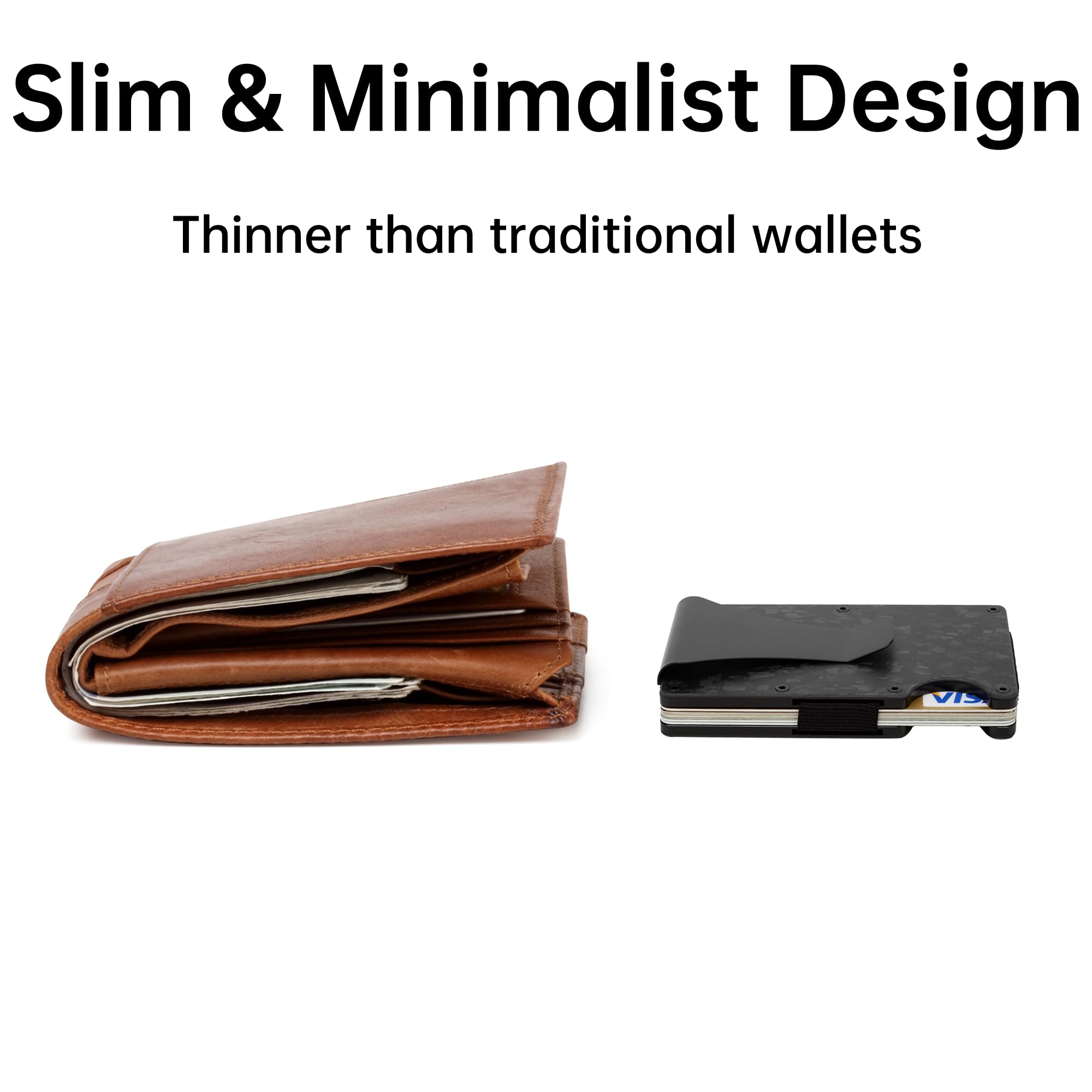 Carbon Fiber Wallet, Metal Mon - Card Holder Slim Case ulasan dan harga