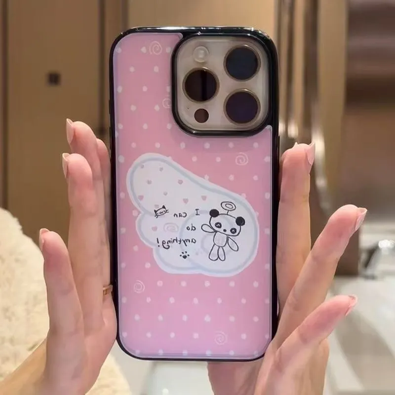 Polka Dot Cute Line Bear Kawai - Phone Cases Kawaii ulasan dan harga