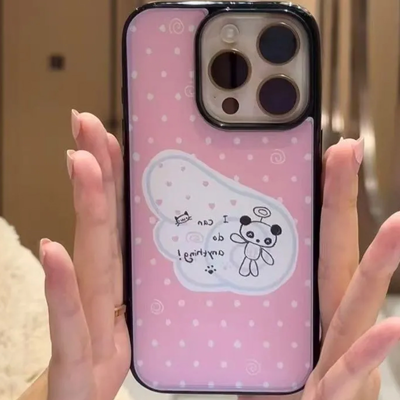 Polka Dot Cute Line Bear Kawai - Phone Cases Kawaii ulasan dan harga