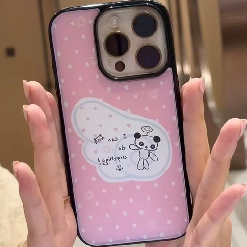 Polka Dot Cute Line Bear Kawai - Phone Cases Kawaii ulasan dan harga