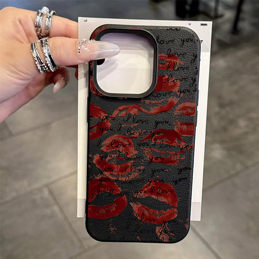 Bright Red Lips Leather Phone  - Phone Cases Red ulasan dan harga